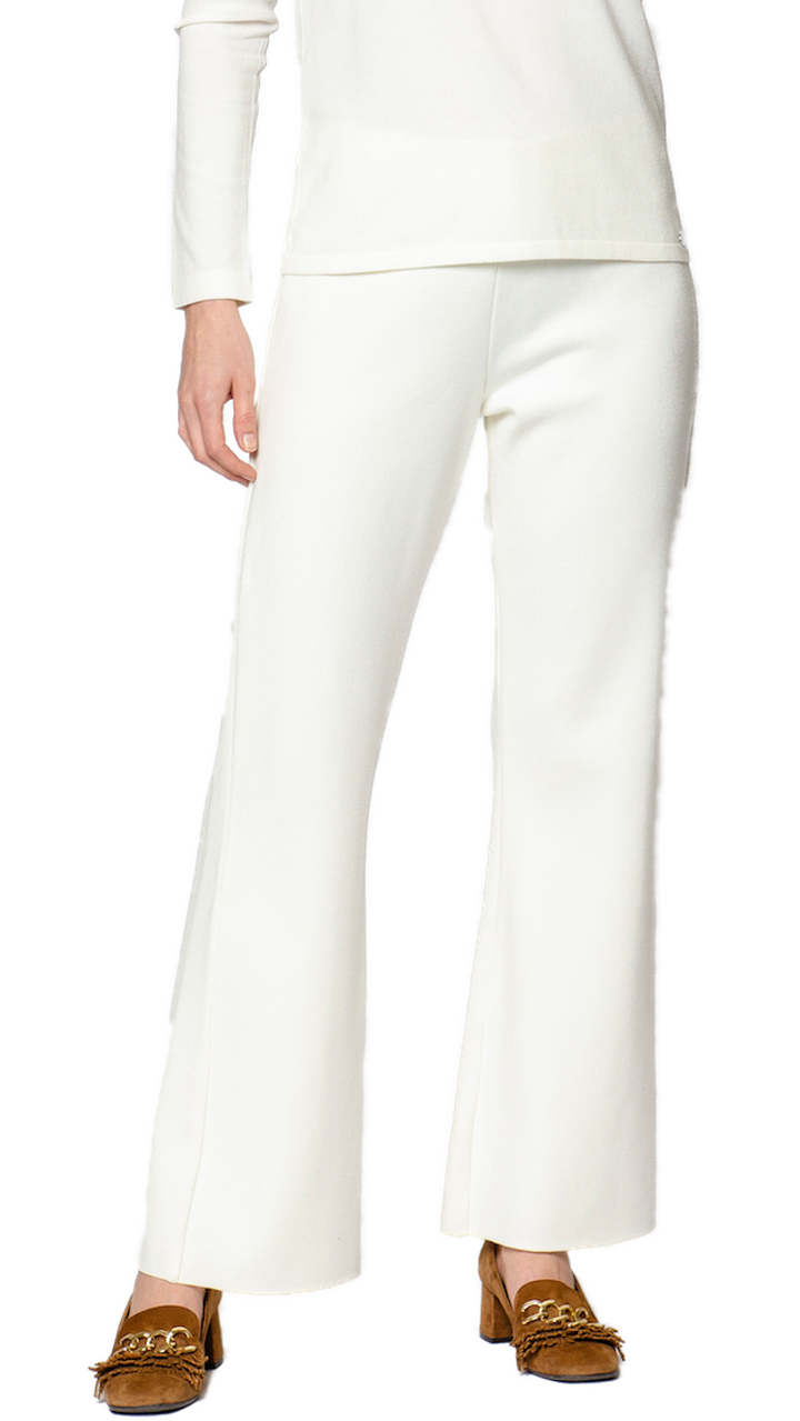 Monique Milano-Knit Boot Leg Pants - Winter White